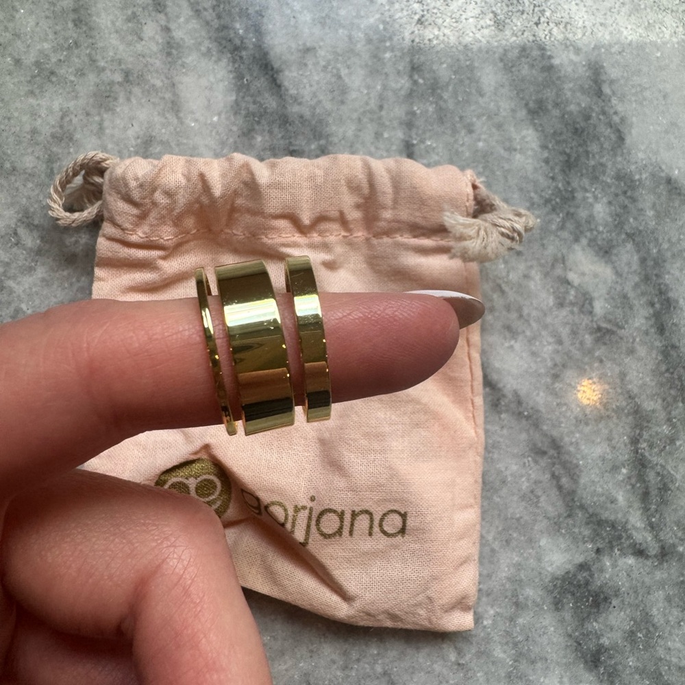 Gorjana 18k gold plated stacking ring set, thumb ring
